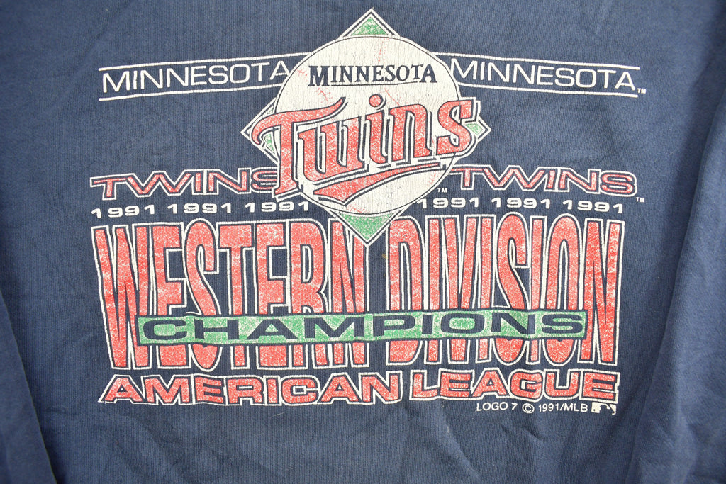 Vintage 1991 Minnesota Twins Western Division Champions MLB Crewneck Sweatshirt