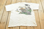 Vintage 1989 Harlequin Forest Animals Nature T-Shirt Men's XL