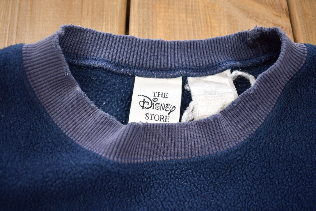 Vintage 1990s 100 Acre Wood Winnie The Pooh Disney Fleece Crewneck / Vintage Sweatshirt / Vintage Disney / Embroidered / Vintage Cartoons