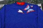 Vintage 1980s Embroidered Butterfly Lee Raglan Crewneck