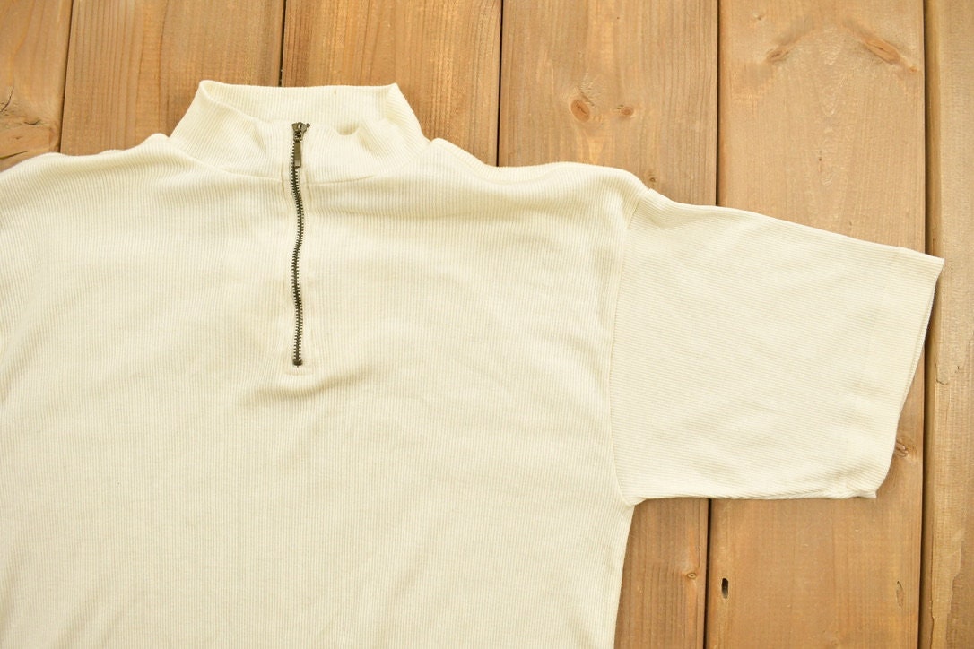 Vintage 1980s Woman's Stone Quarter Zip Dress