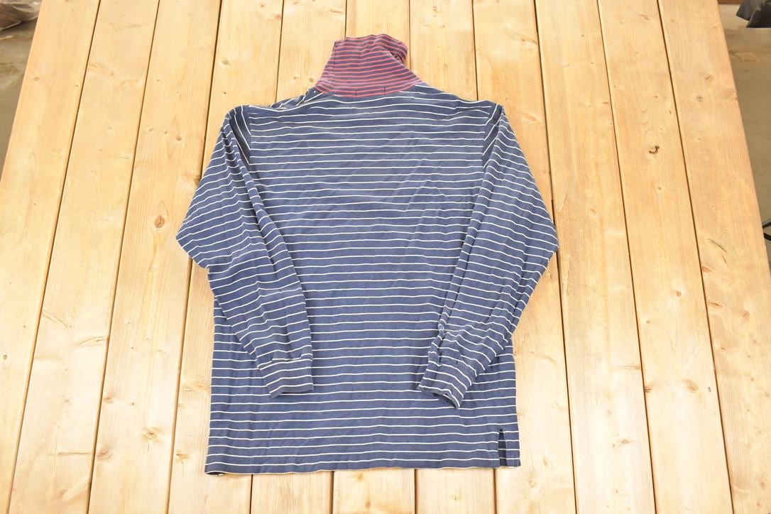 Vintage 1990s Polo By Ralph Lauren Nautical Knit Turtleneck Sweater Mens M