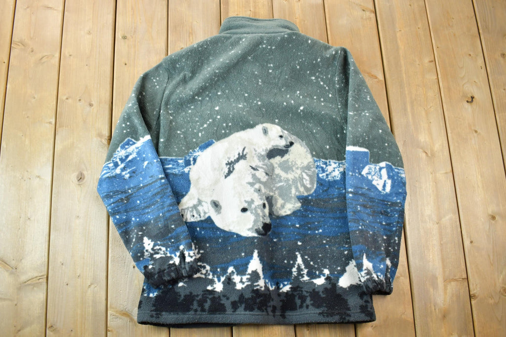 Vintage 1990s Polar Bear All Over Print Fleece Sweater