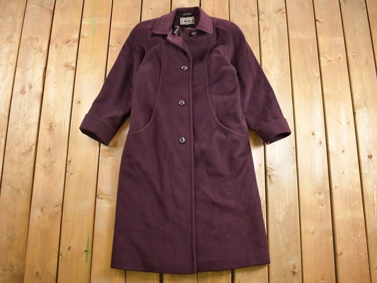 Vintage 1980s Me-Jay Pure Virgin Wool Jacket / Purple / Made in Canada / Vintage 80s Jacket / Outdoor / Winter / Cozy Trench Coat