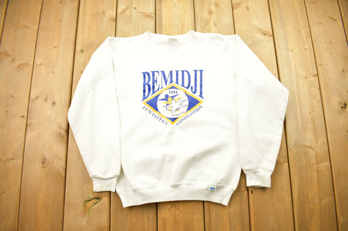 Vintage 1990s Bemidji 90s Crewneck / Vintage Crewneck / Bemidji Funtastics Competition / 90s Sweatshirt / Big Graphic Print / Athleticwear