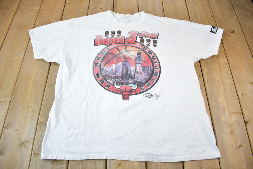 Vintage 1998 Chicago Bulls NBA Champions 3 Peat Starter T-Shirt