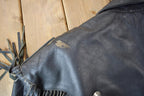 Vintage 1990s Pelle Cuir Leather Fringed Jacket