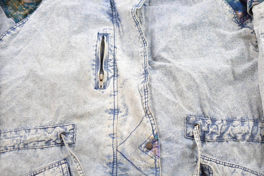 Vintage 1980s Learsi Acid Wash Denim Jean Jacket