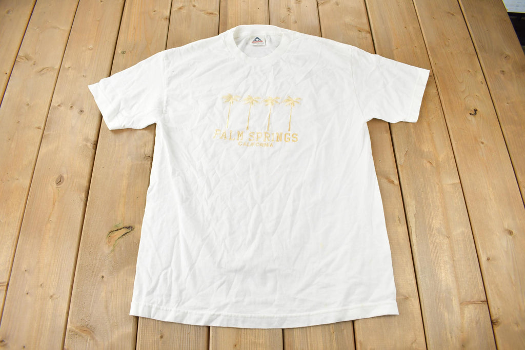 Vintage 1990s Palm Springs California Embroidered Souvenir Travel T-Shirt