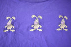 Vintage 1990s Cute Embroidered Rabbit Purple T-Shirt