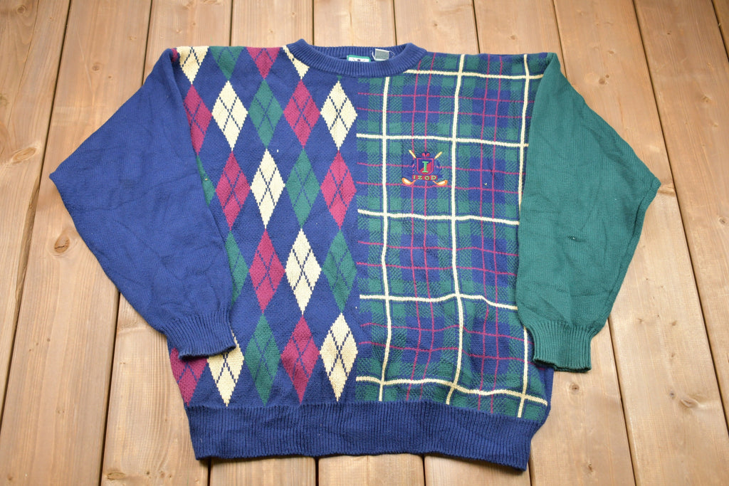 Vintage 1990s Izod Embroidered Logo Knitted Sweater