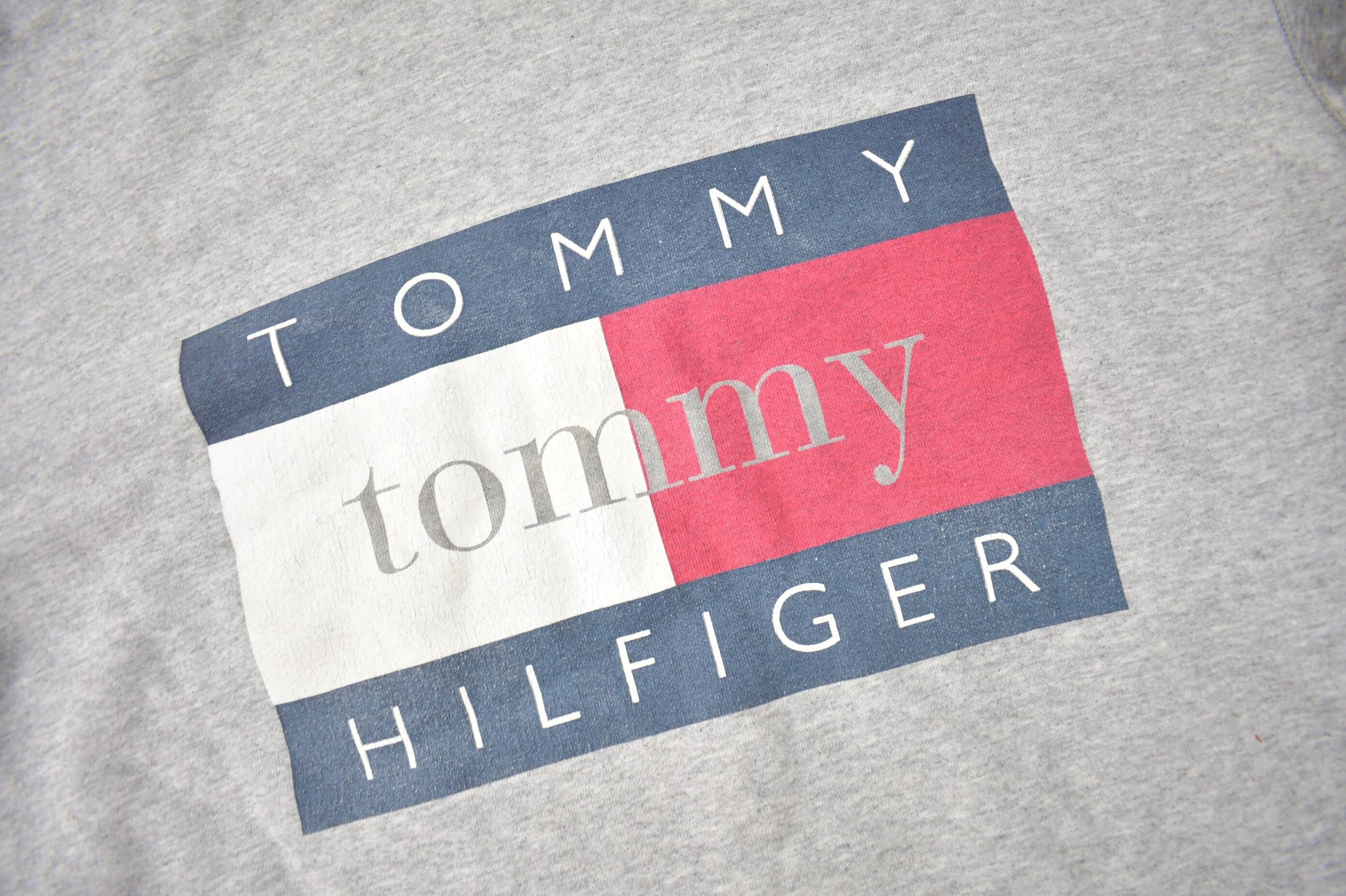Vintage 1990s Tommy Hilfiger Flag Graphic Crewneck Sweatshirt Made In USA