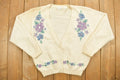 Vintage 1990s Jantzer Knitted Abstract Pattern Cardigan Sweater