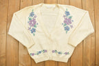 Vintage 1990s Jantzer Knitted Abstract Pattern Cardigan Sweater