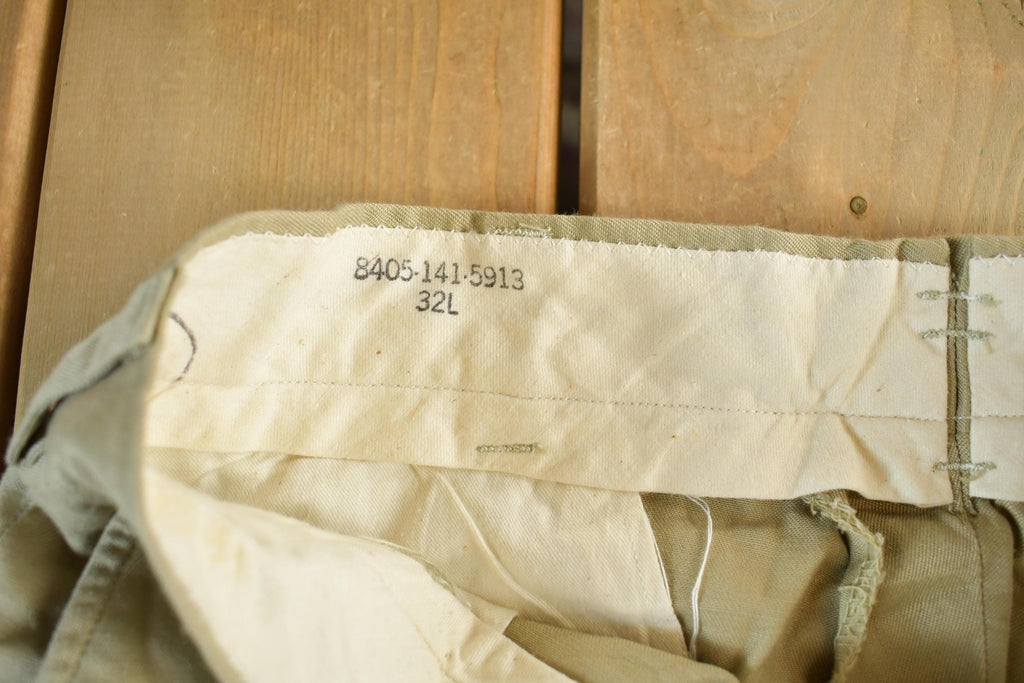 Vintage 1950s 1960s Military Army Khaki Pants Size 30 x 32