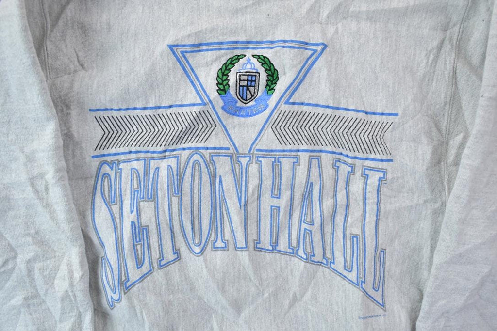 Vintage 1990 Setonhall University Collegiate Crewneck  Embroidered  NCAA Sweatshirt  Sportswear  Americana