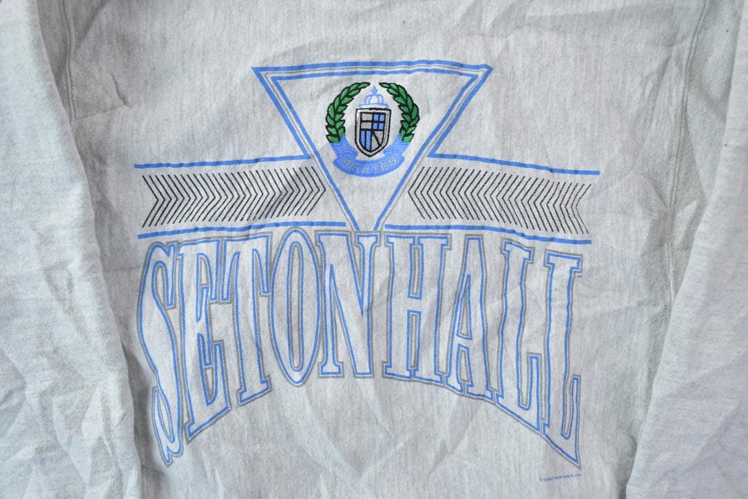 Vintage 1990 Setonhall University Collegiate Crewneck  Embroidered  NCAA Sweatshirt  Sportswear  Americana