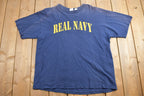 Vintage 1990s Real Navy Graphic T Shirt