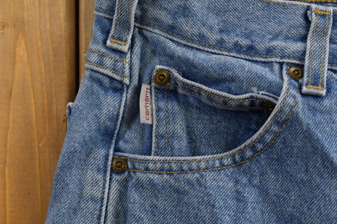 Vintage 1990s Carhartt Medium Wash Denim Jeans Size 30 x 33