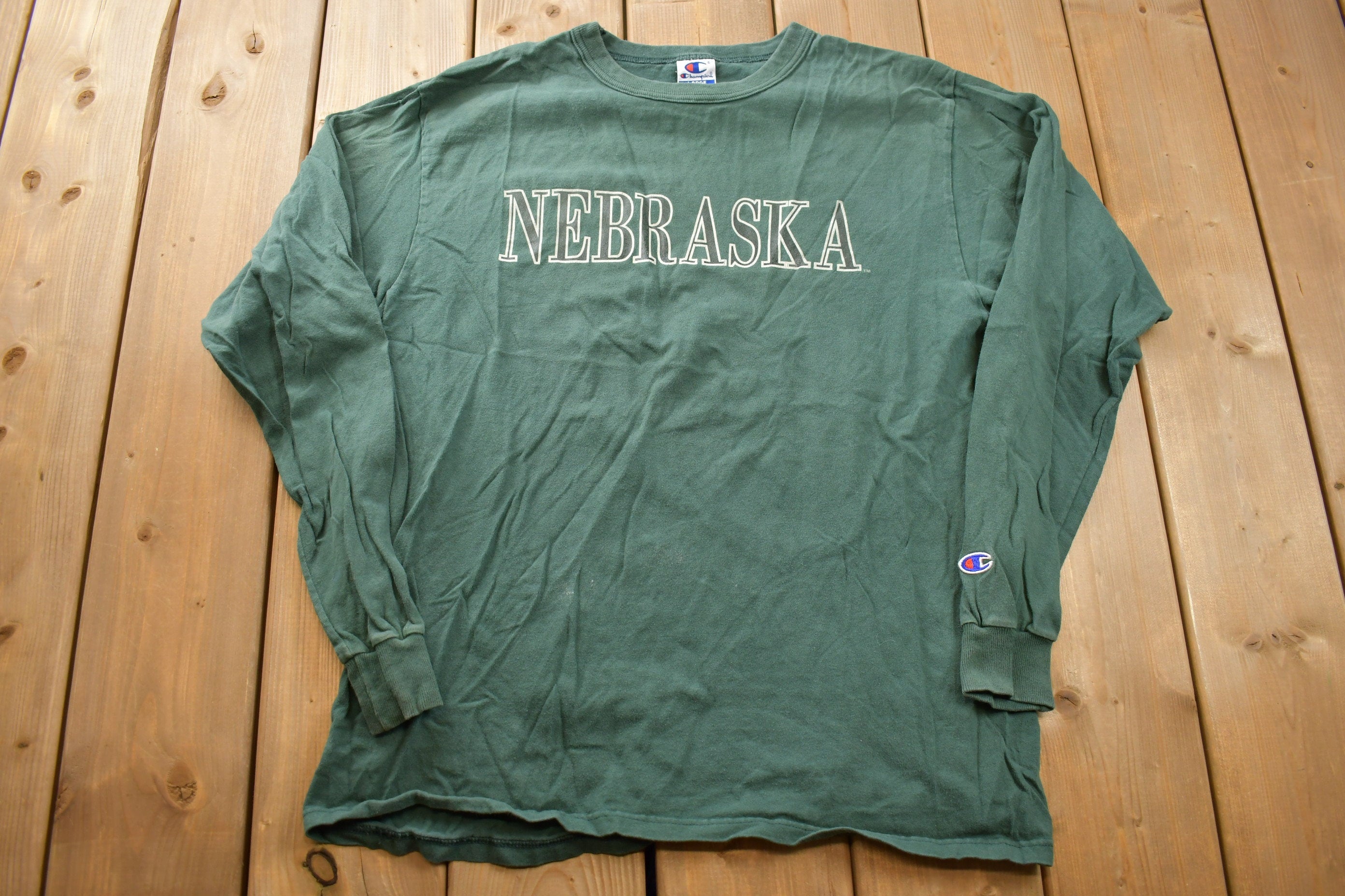 Vintage 1990s Nebraska Champion Souvenir Long Sleeve T Shirt