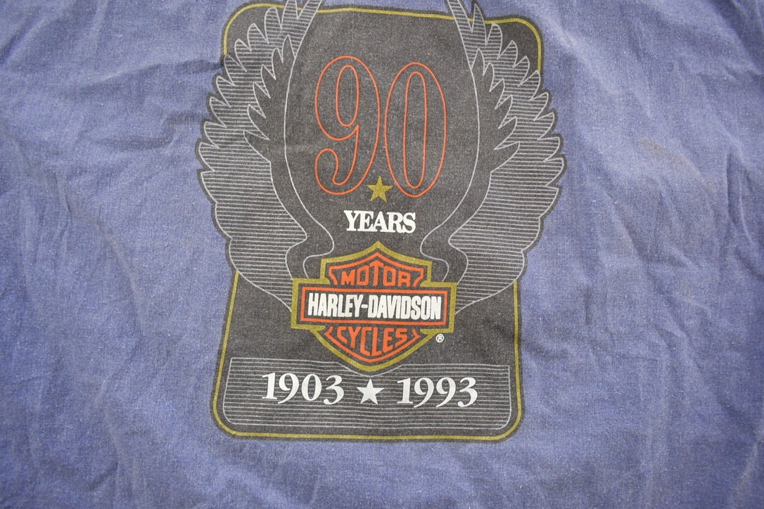 Vintage 1993 Harley Davidson 90 Year Anniversary Button Up