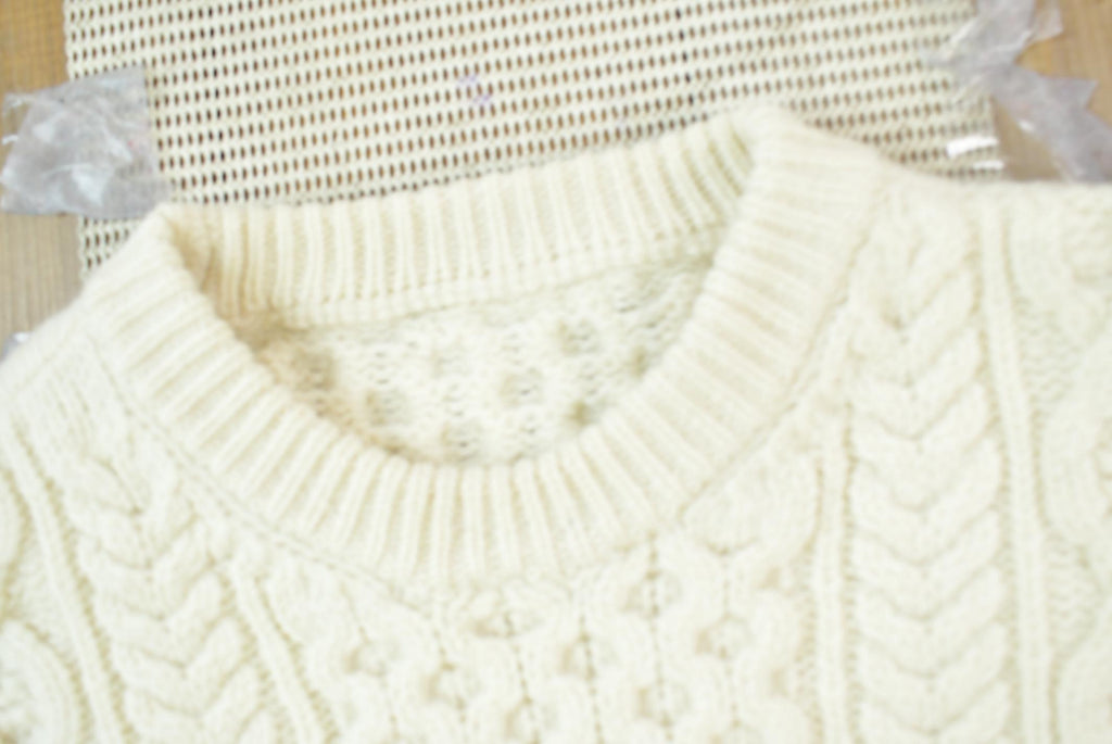Vintage 1990s Hand Knit Cable Knit Sweater