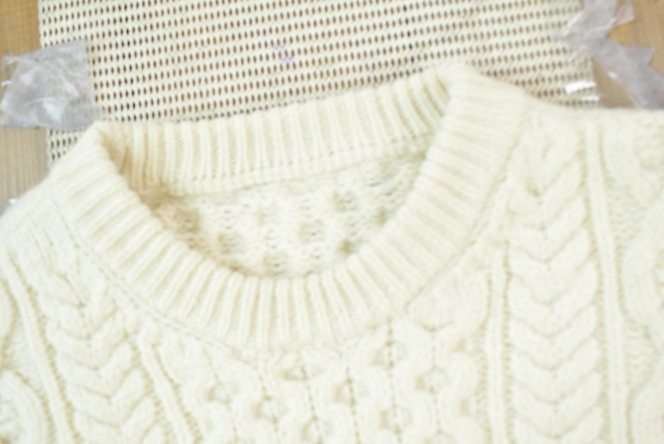 Vintage 1990s Hand Knit Cable Knit Sweater
