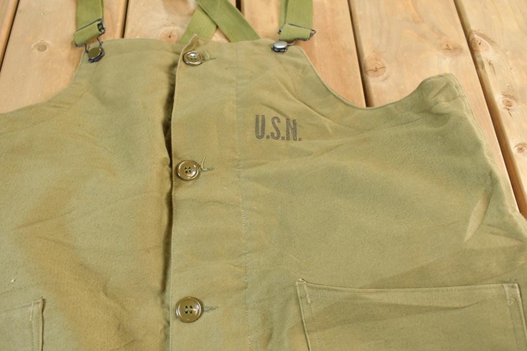Vintage 1940s Navy Deck Bib Overalls WWII
