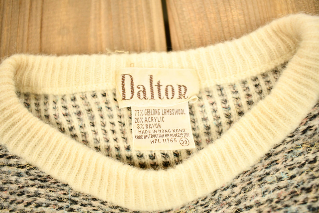 Vintage 1980s Dalton Lambs Wool Knitted Crewneck Sweater