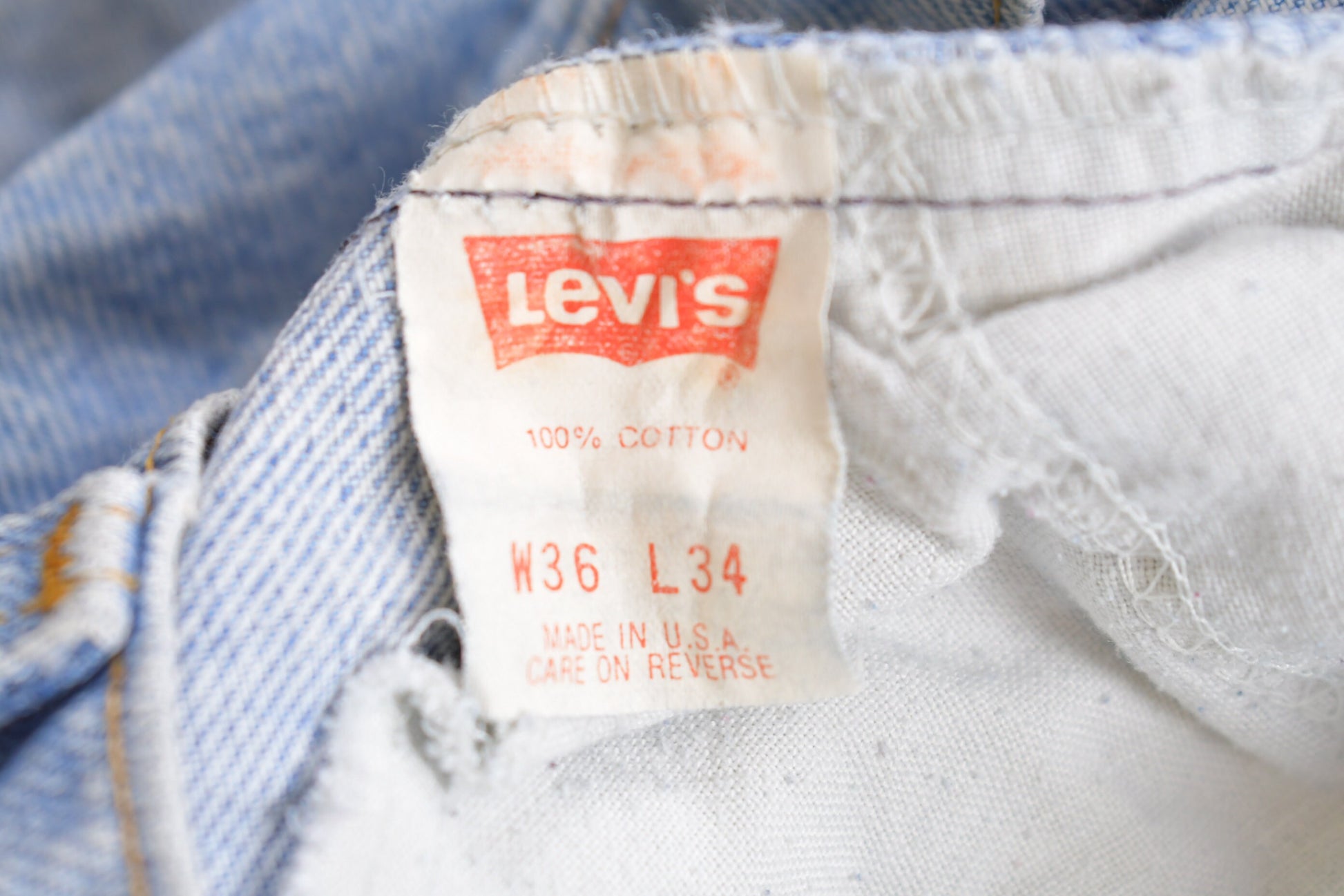 Vintage 1980s Levi's 509 Orange Tab Denim Jeans Size 35 x 31