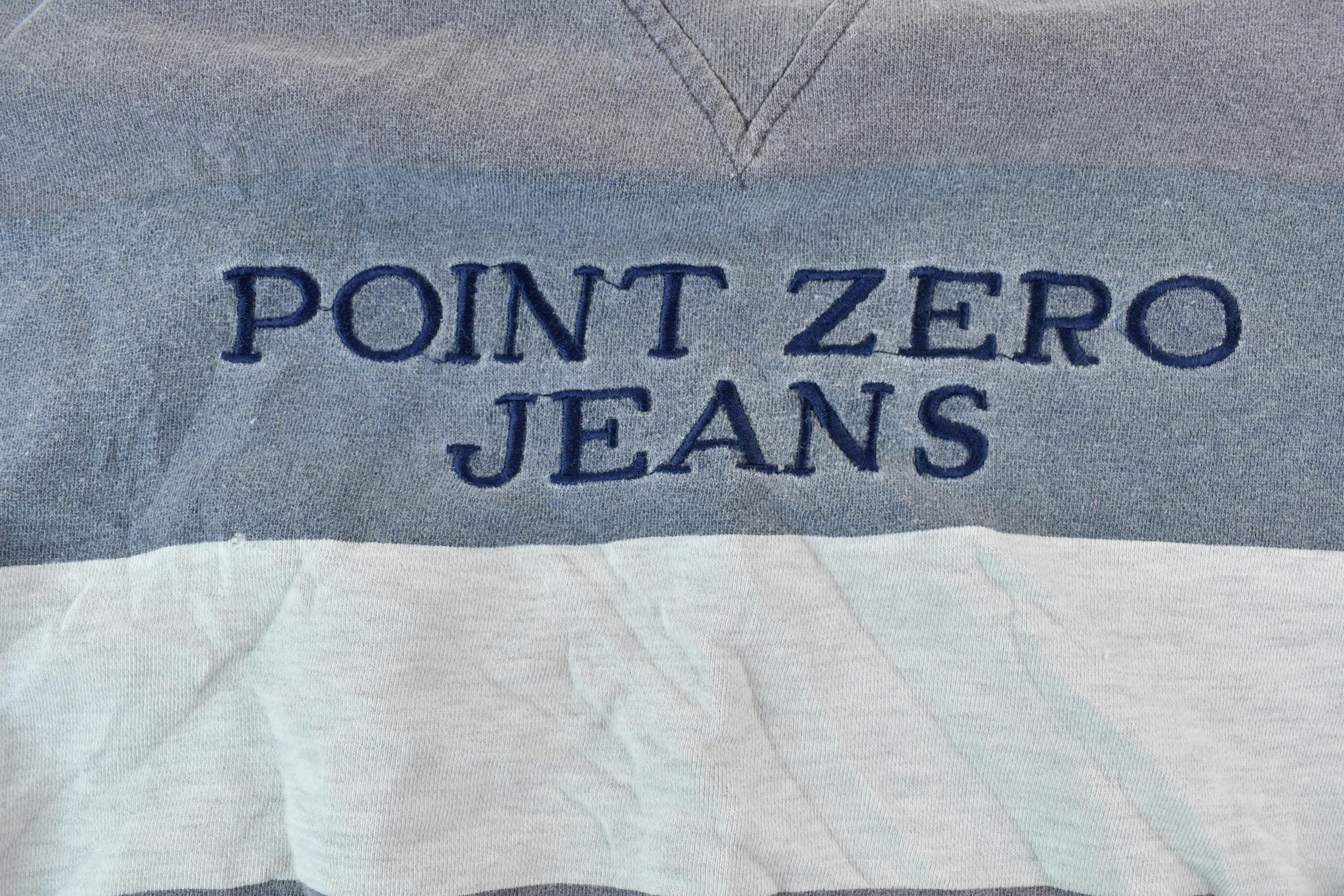 Vintage 1990s Point Zero Jeans Striped Colour Block Crewneck Sweatshirt