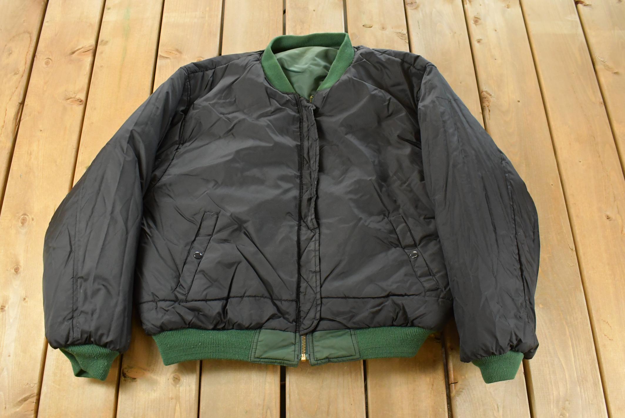 Vintage 1990s North Crest Reversible Bomber Jacket Men's XL