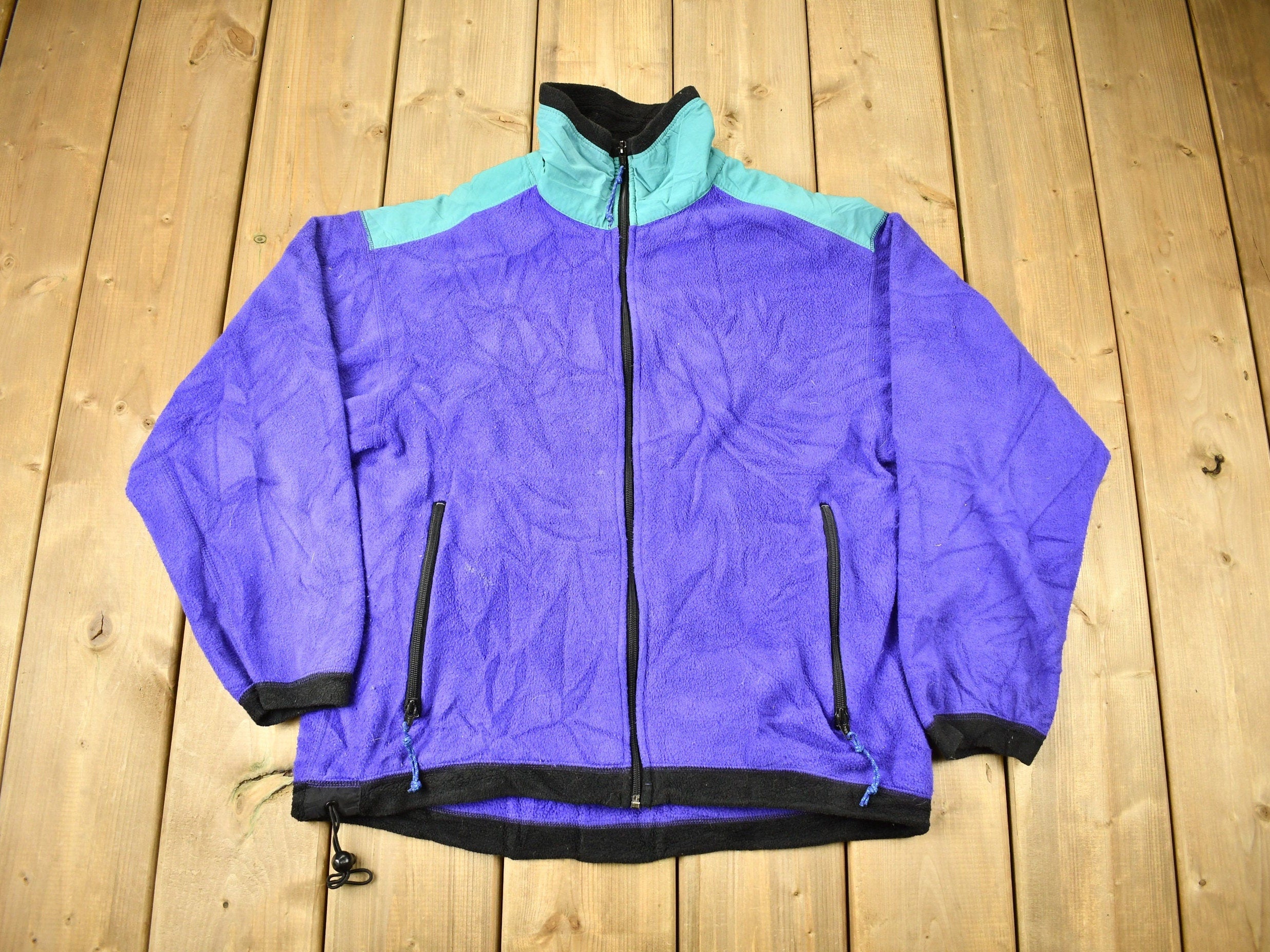Vintage 1990s Trei Purple Full Zip Fleece Sweater  Sportswear  90s Sweater  Streetwear  Athleisure  Hiking  Outdoorsman