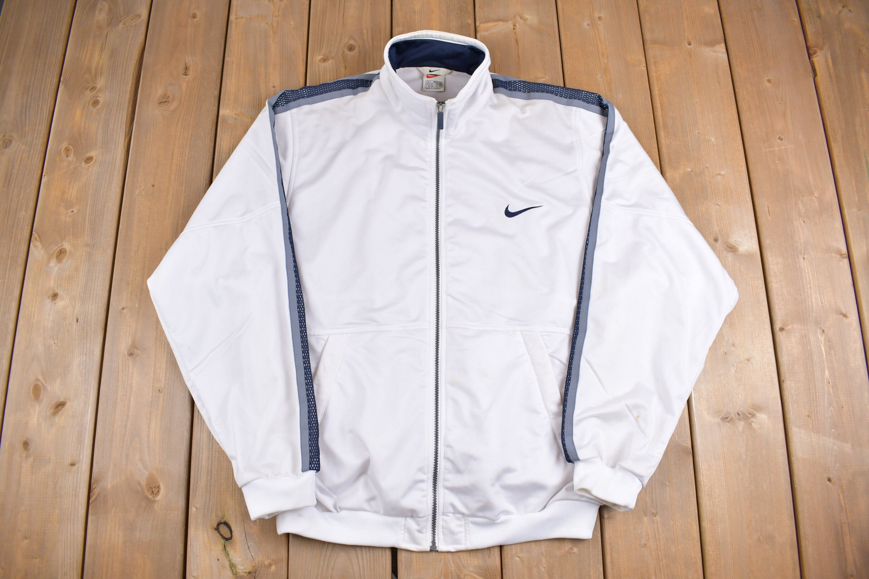 Vintage 1990s Nike Embroidered Mini Swoosh Zip Up Sweatshirt