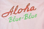Women Vintage Vigoss Y2K Aloha Blue Blue T-Shirt