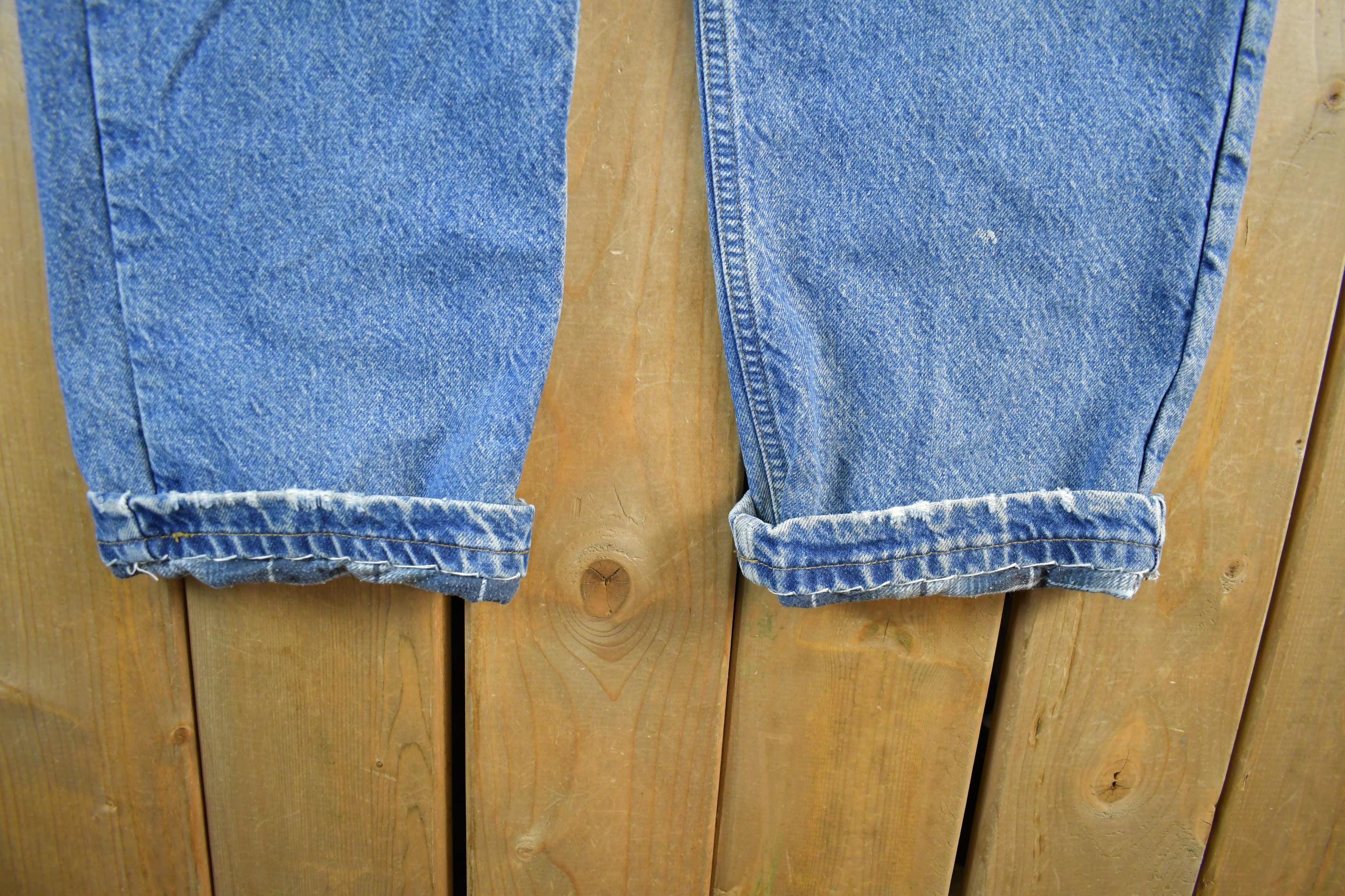 Vintage 1990s Carhartt Flannel Lined Denim Work Jeans Adult 36 x 30