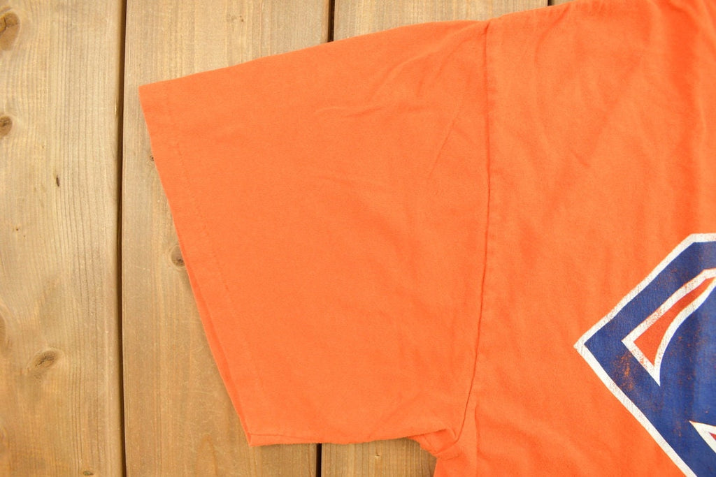 Vintage 1990s Rare Orange Superman Graphic T Shirt