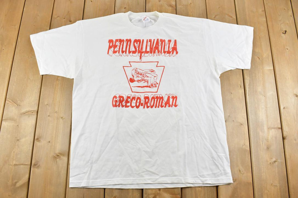 Vintage 1990s Pennsylvania Greco Roman Wrestling Souvenir T-Shirt
