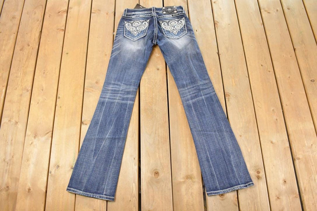 Vintage Deadstock Y2K Miss Me Bedazzled Low Rise Jeans Women's Size 26x31