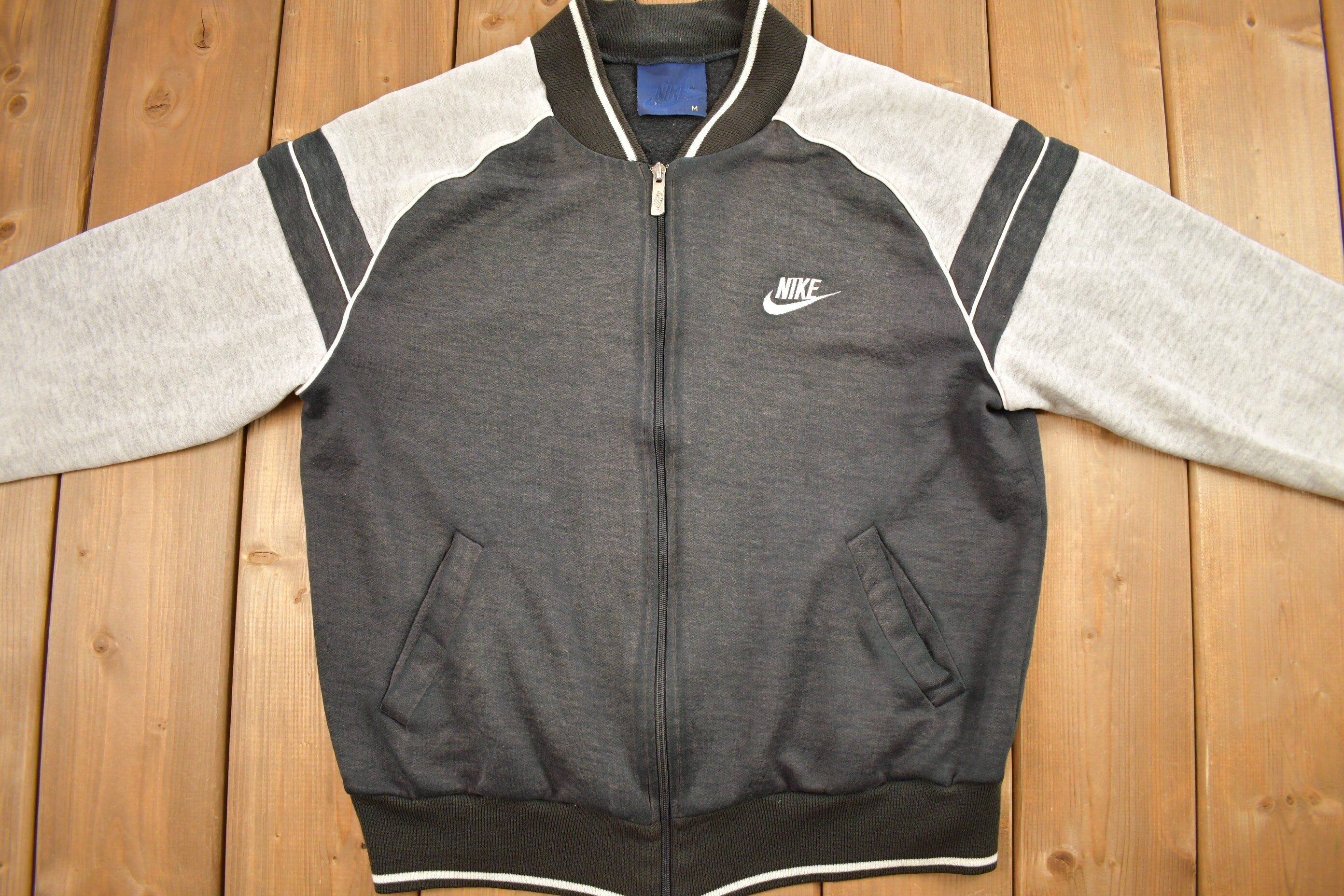 Vintage 1980s Nike Mini Logo Zip Up Sweater