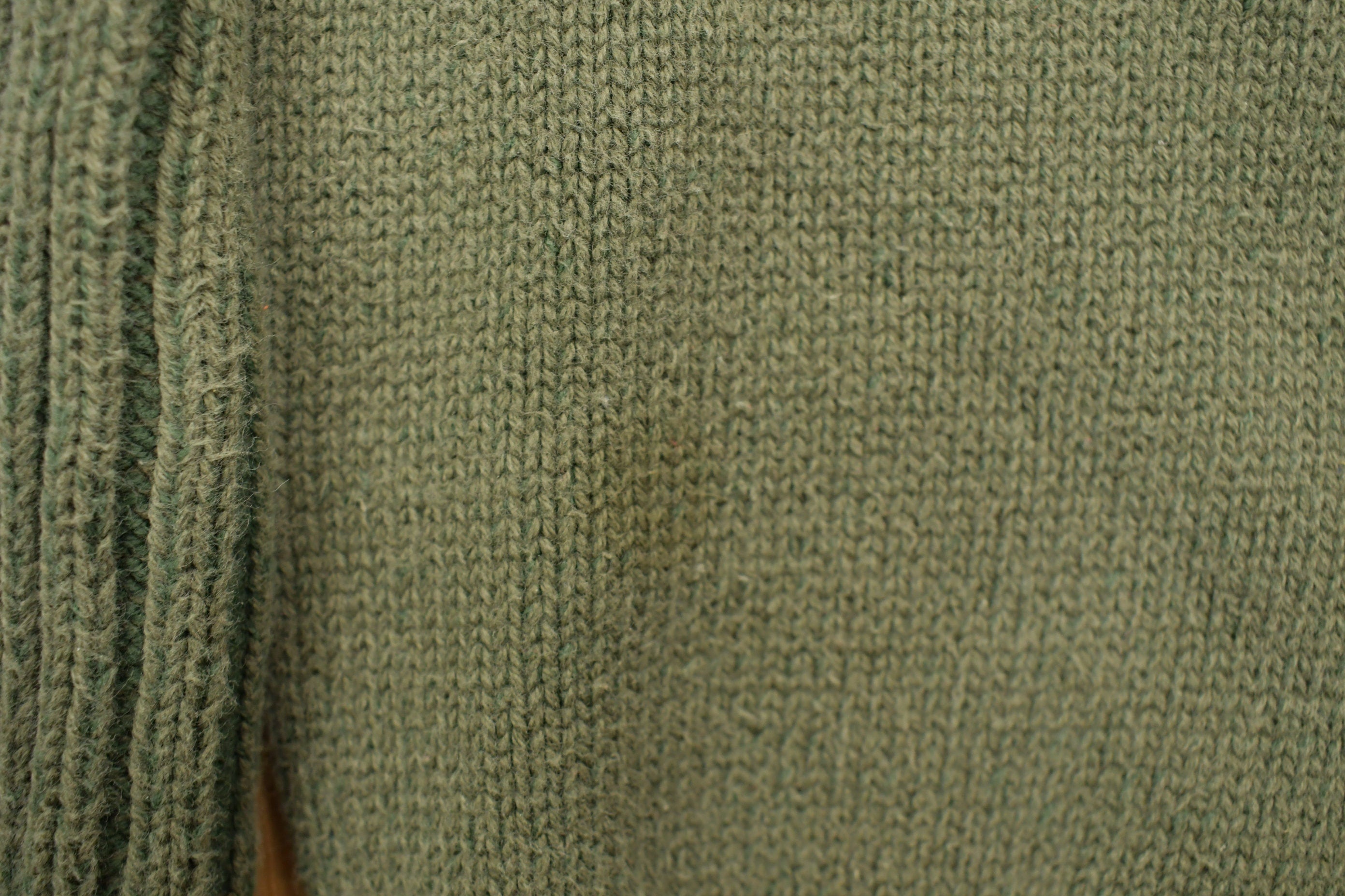 Vintage 1990s Timberland Army Green Knit Crewneck Sweatshirt