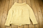 Vintage 1980s Cable Knit Zip Up Sweater