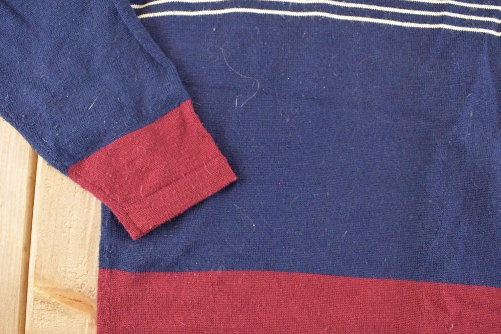 Vintage 1990s Braemar By Jeremy Scott Striped Knit Cardigan Boating Sweater Women's L