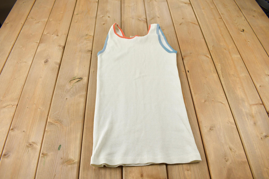Vintage 1970s Daytona Beach Florida Thermal Tank Top Souvenir Travel Shirt Made In USA