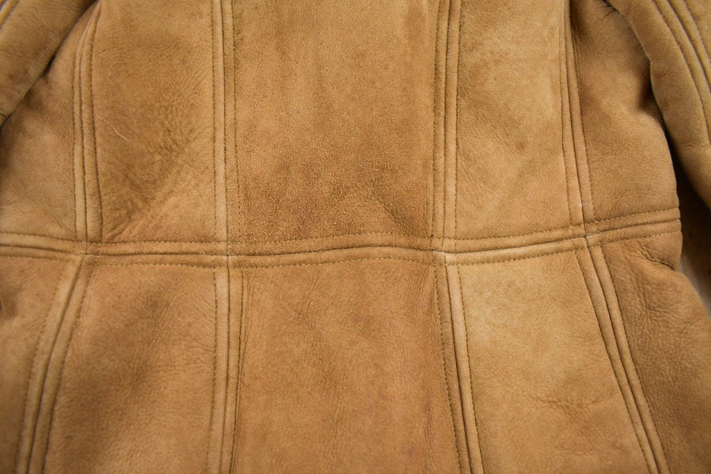Vintage 1980s English Lady Shearling Leather Coat