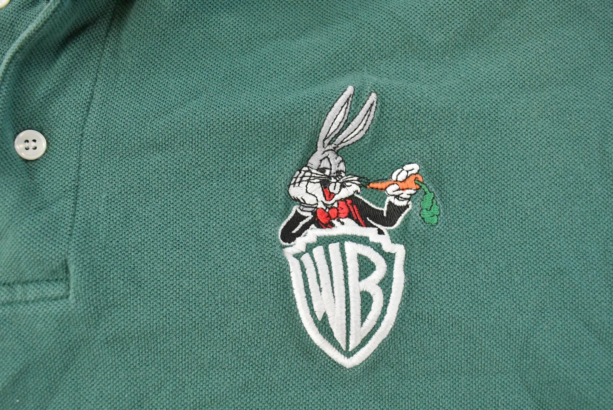 Vintage 1990s Looney Tunes Bugs Bunny Polo Shirt Men's Large / Vintage Looney Tunes / Vintage Athleisure