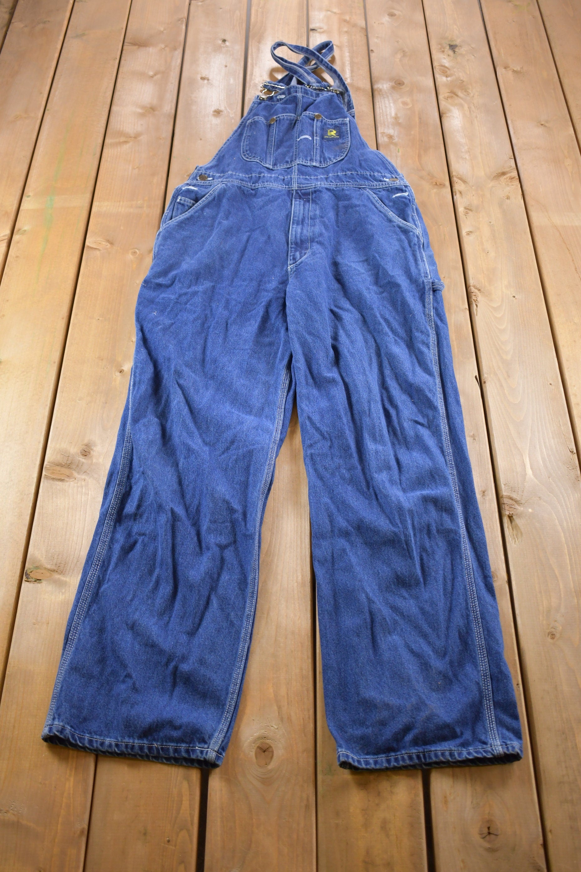 Vintage 1990s Real Work Wear Denim Jean Overalls Size Medium