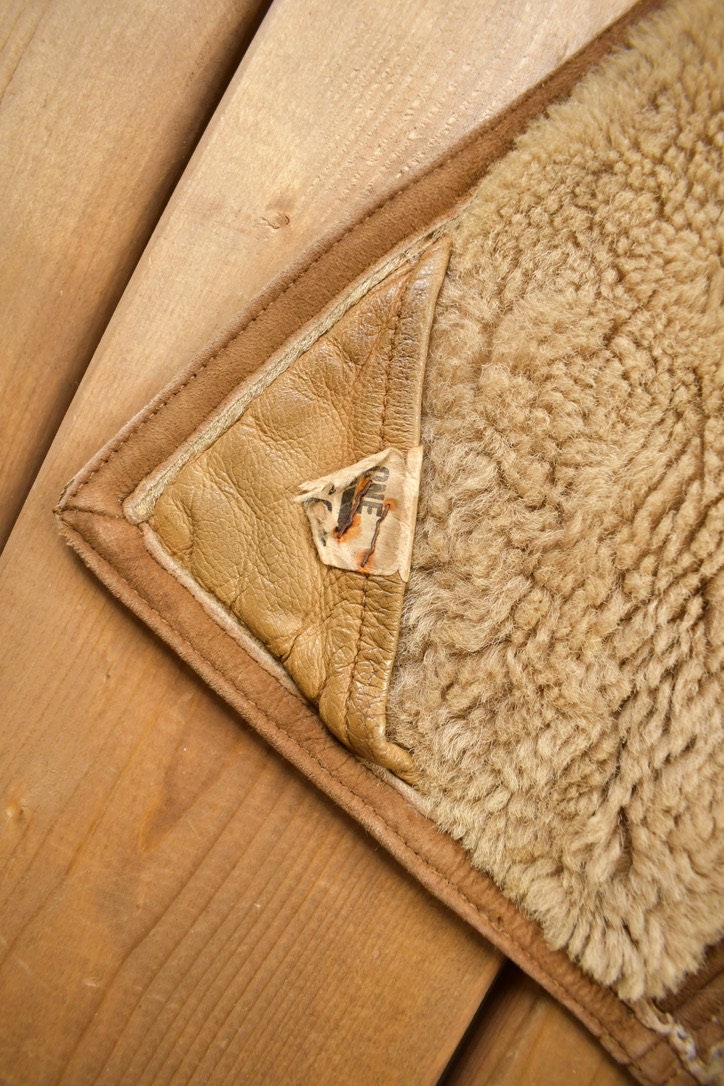 Vintage 1980s English Lady Shearling Leather Coat