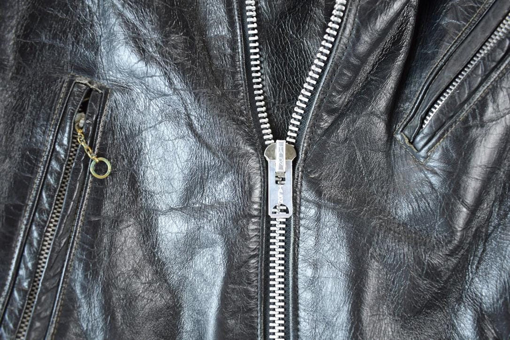 Vintage 1960s Harley Davidson Leather Motorcycle Jacket With Belt Made In USA