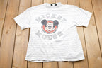 Vintage 1990s Disney Original Mickey Mouse Striped Graphic T-Shirt Streetwear
